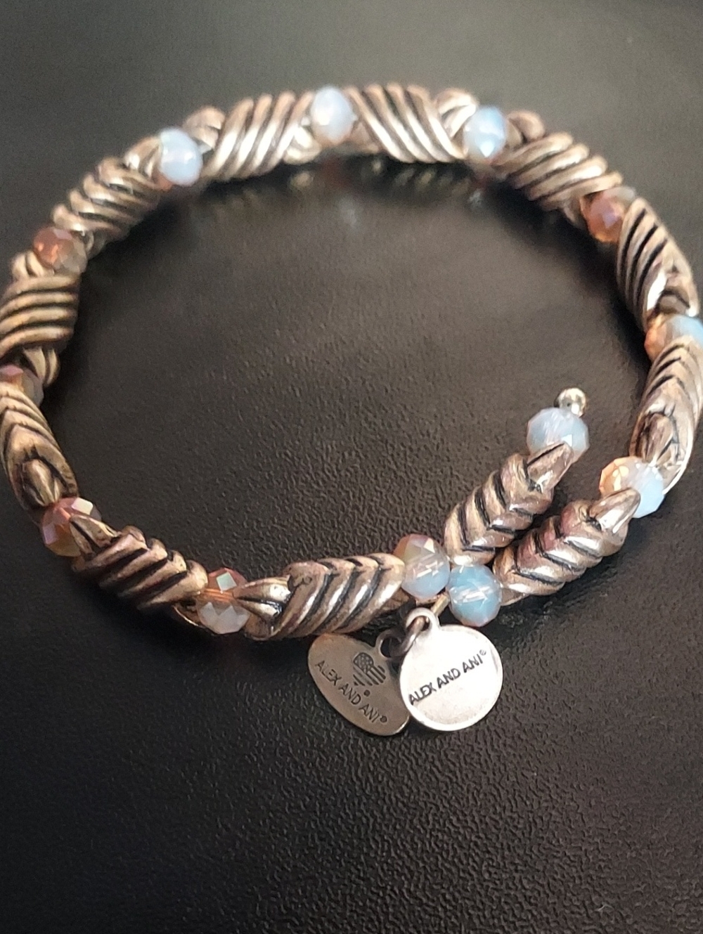 Alex and Ani Opal Beaded Gold Tone Wrap Bracelet
